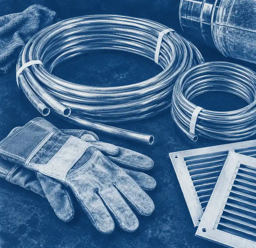 Illustration of hvac businesses equipment and workspace